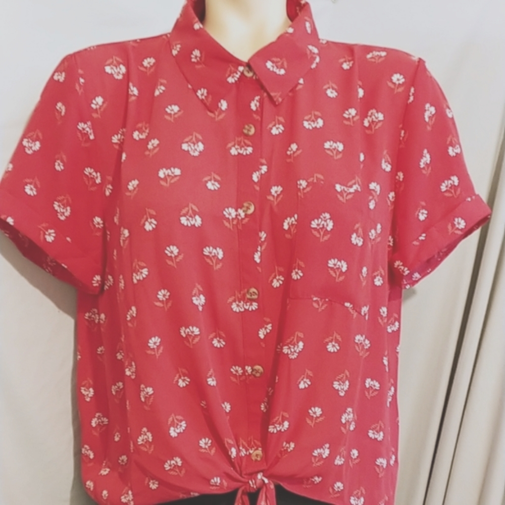 Hippy Rose Y2K tie front blouse, NEW
